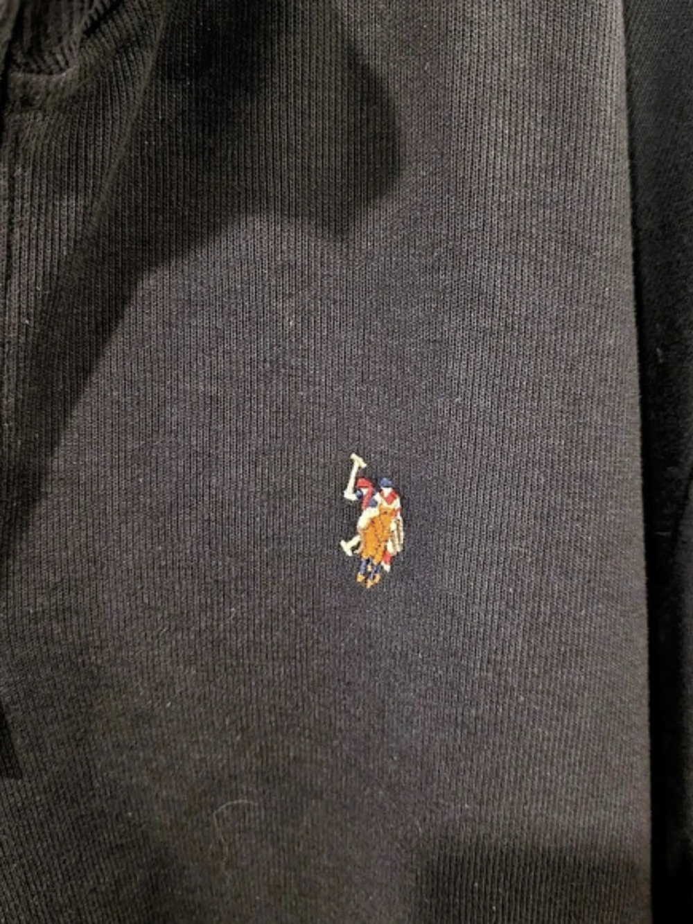 NWT U.S. Polo Assn. Men's Quarter Zip Pullover Sweatshirt Black 3XL - Picture 4 of 7